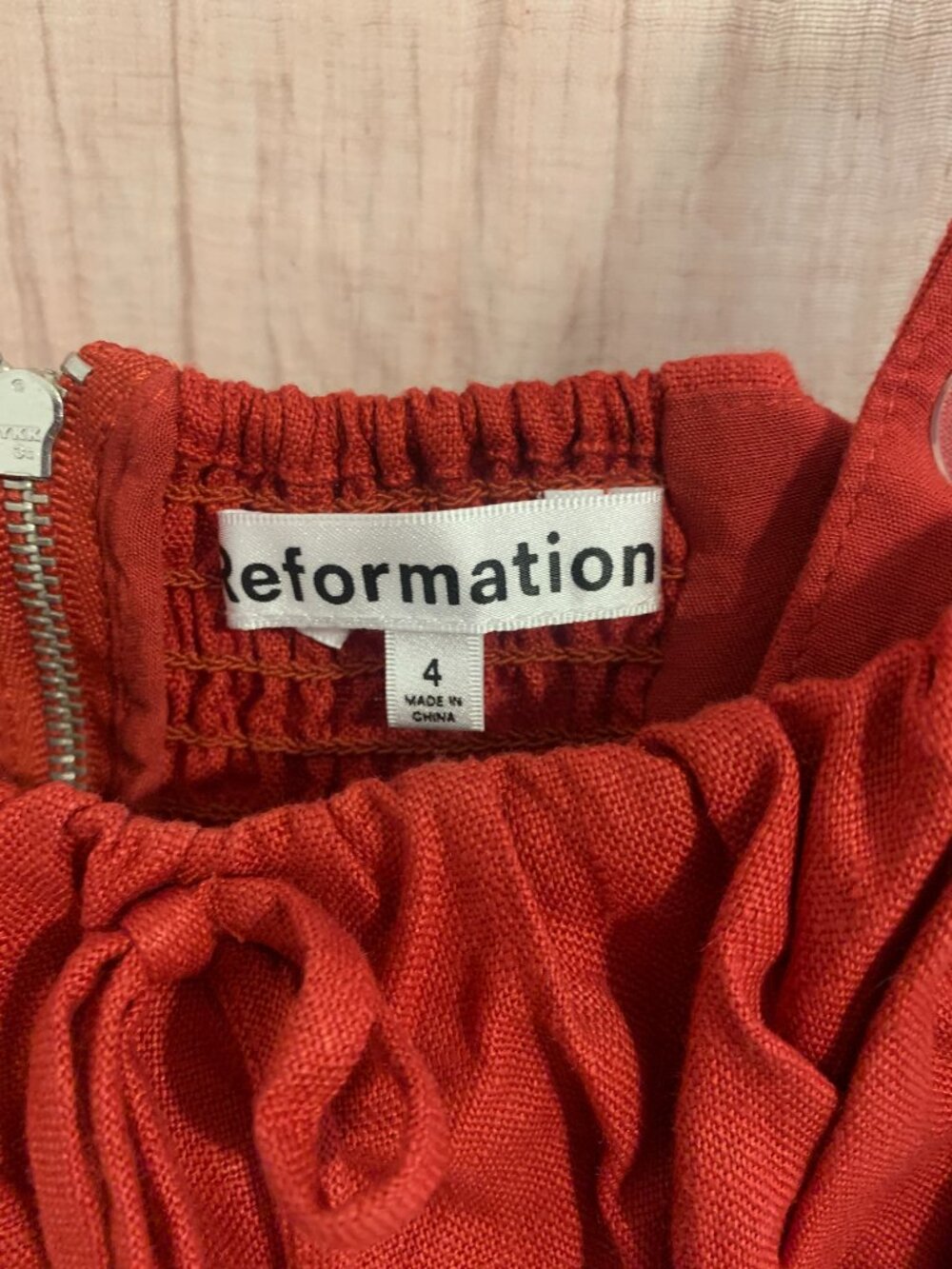 Reformation Balia Red Linen Maxi Dress Size 4 - Picture 5 of 5